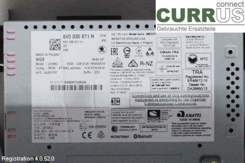 SKODA FABIA  15- Radio CD / Multimedia panel 6V0035871H DKLD