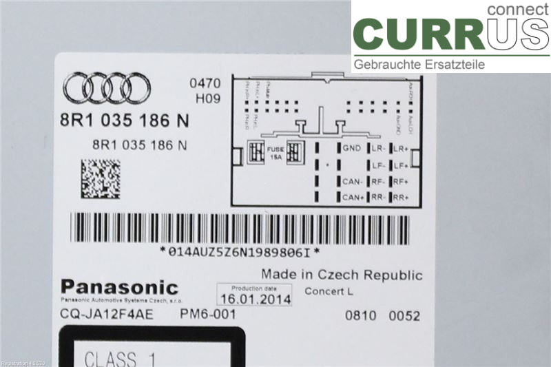 AUDI A4  12-15 Radio CD / multimediepanel 8R1057186NX CGLC