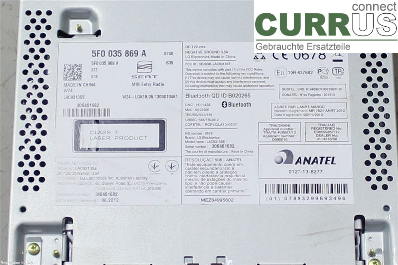 SEAT LEON   13-20 Radio CD / multimediepanel 5F0035869A CJZA