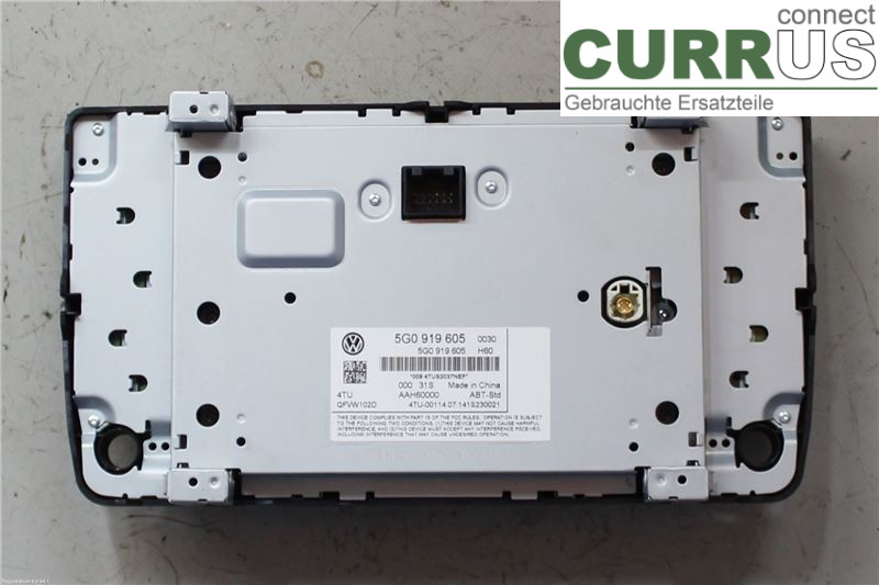 VW GOLF / E-GOLF VII   13-20 Radio CD / panneau multimédia 5G0919605 CJZA