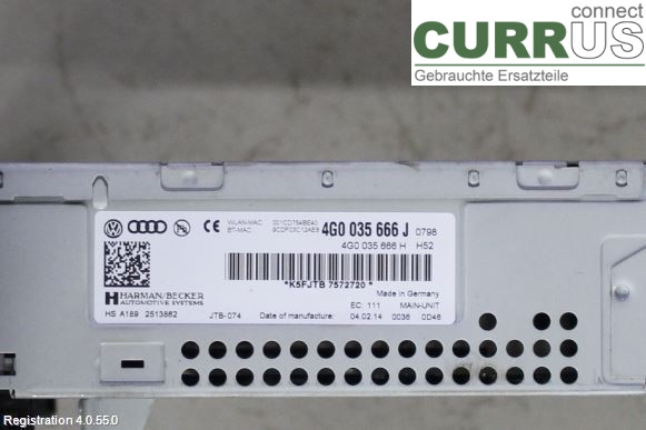 AUDI A6 ALLROAD 4G  12-18 Radio CD / Multimedia panel 4G0035666J CGQB