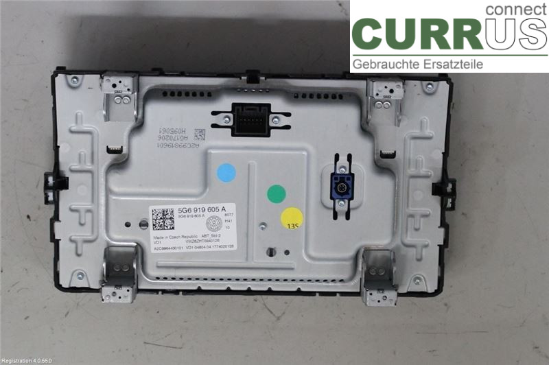 VW GOLF / E-GOLF VII   13-20 Radio CD / Multimedia panel 5G6919605A CHZC