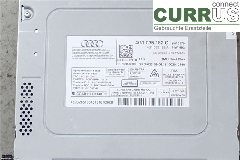AUDI A6 ALLROAD 4G  12-18 Radio CD / panel multimedialny 4G1035182F CZVA