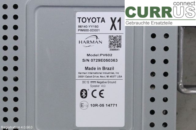 TOYOTA YARIS  15-20 Radio-CD-/Multimedia-Panel  1NZ-FXE