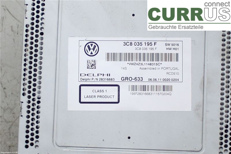 VW PASSAT  11-14 Radio CD / Multimedia panel 3C8057195FX CFFB
