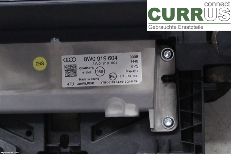 AUDI A4/S4  B9 16-19 Moniteur 8W1919604 DETA