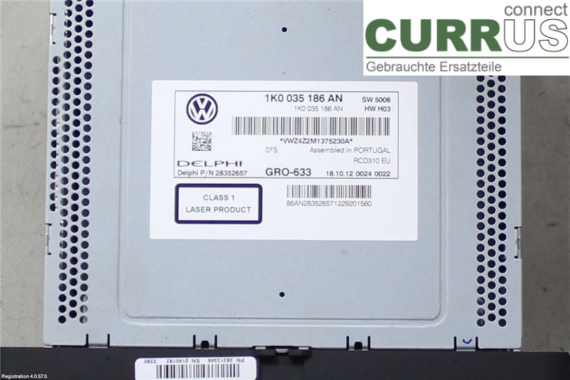 VW PASSAT  11-14 Radio CD / panneau multimédia 1K0057187NX CDGA