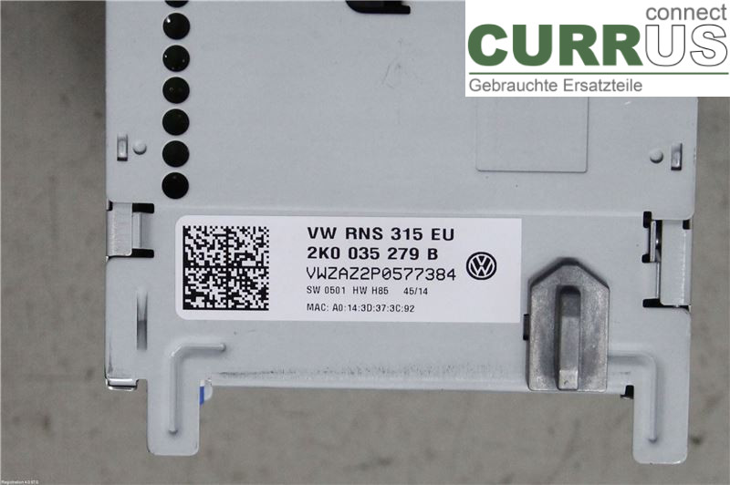 VW PASSAT  11-14 Radio-CD-/Multimedia-Panel 2K0035279BX CFGC