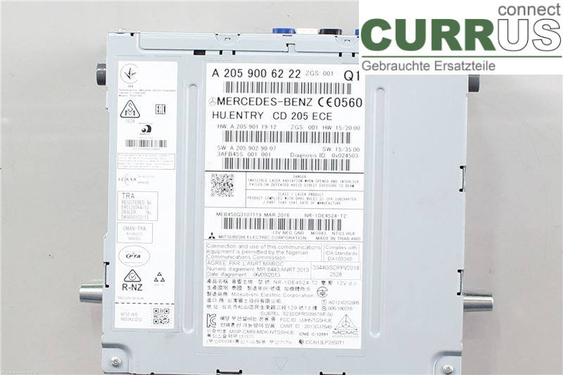MB C-KLASS (W205)  14- Radio CD / Multimedia panel A2059006222 OM651.921
