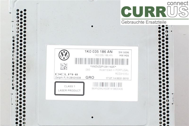 VW PASSAT  11-14 Radio-CD-/Multimedia-Panel 1K0057186AN CFGC
