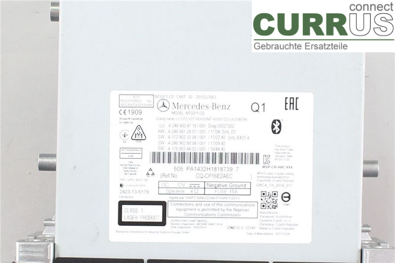 MB A-KLASS (W176)   13-18 Radio-CD-/Multimedia-Panel A2469000921 M270.910