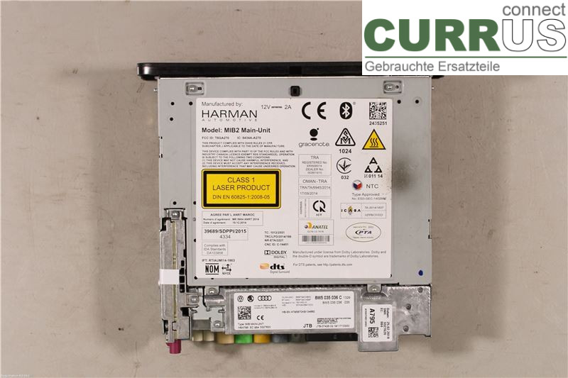AUDI A4/S4  B9 16-19 Radio CD / Multimedia panel 8W5035036C DETA