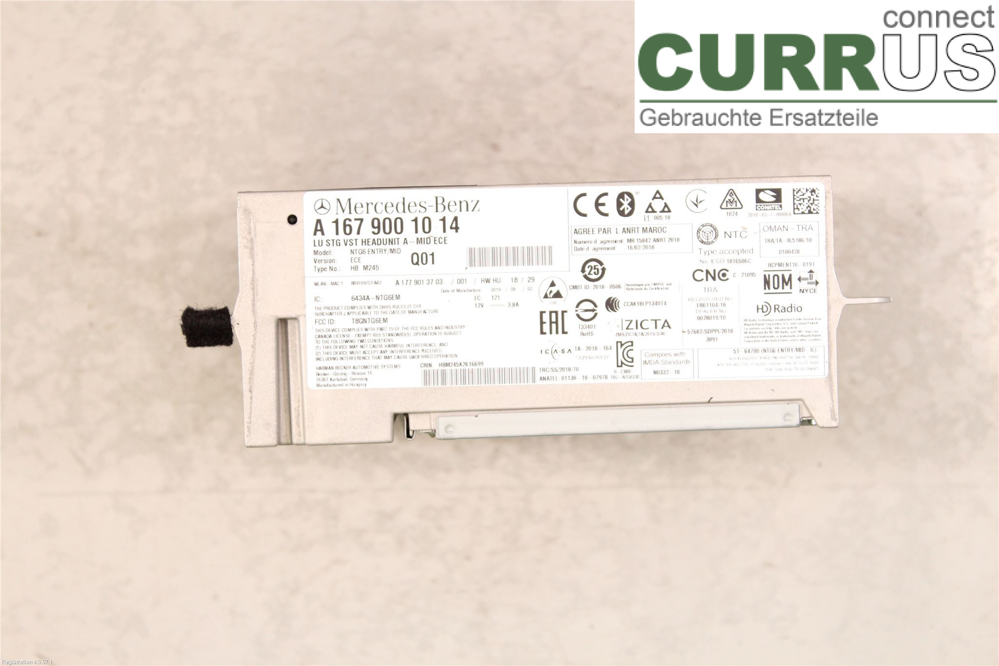 MB A-KLASS (W177) 18- Radio CD / Multimedia panel A1679001817 M282.914