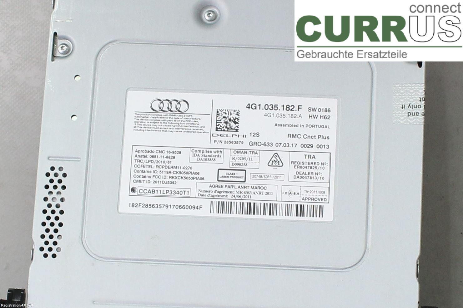 AUDI A6/S6 4G   11-18 Radio CD / Multimedia panel 4G1035182F DDDA