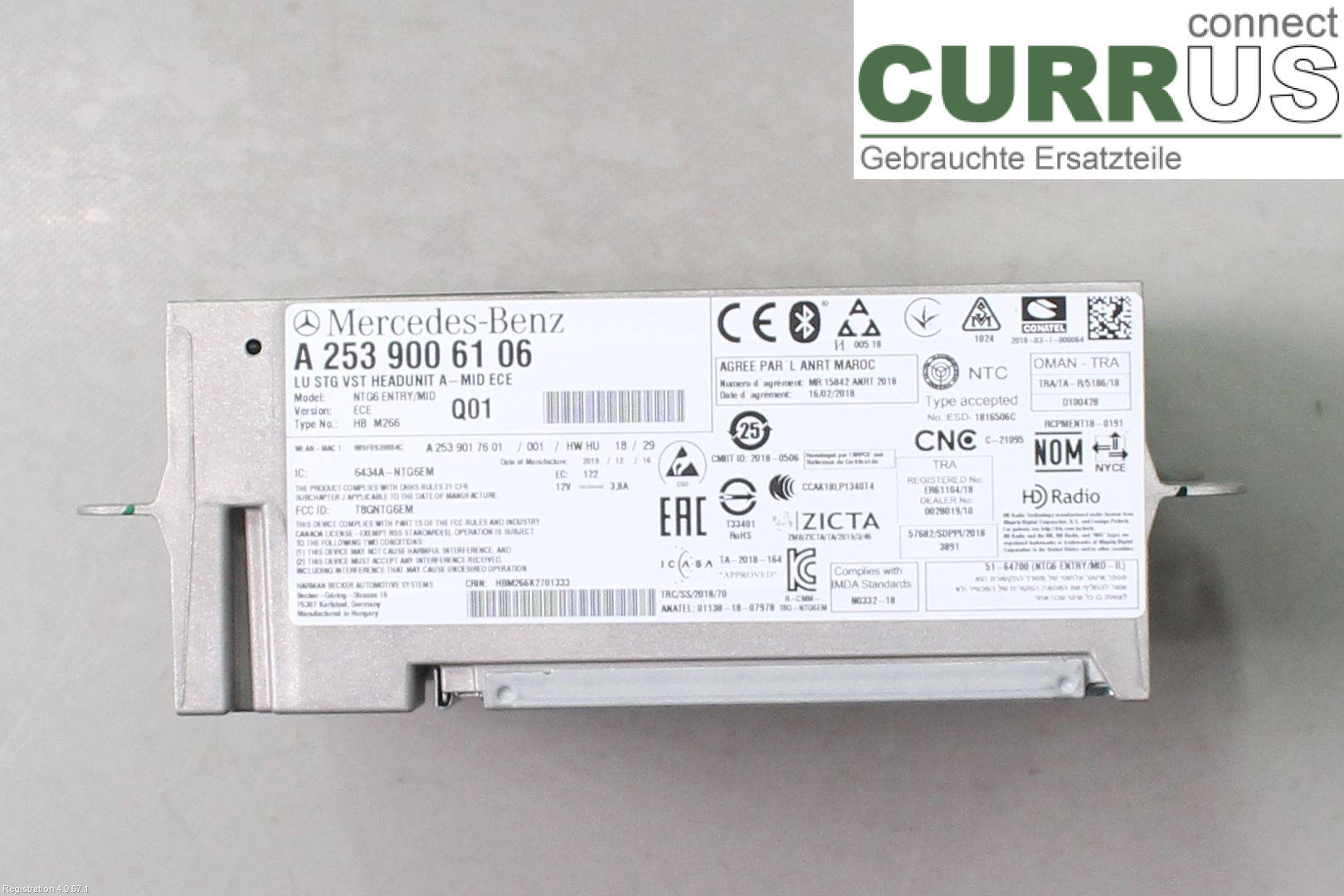 MB GLC-CLASS (X253/C253)  15-22 Radio CD / Multimedia panel A2539006106 OM654.920