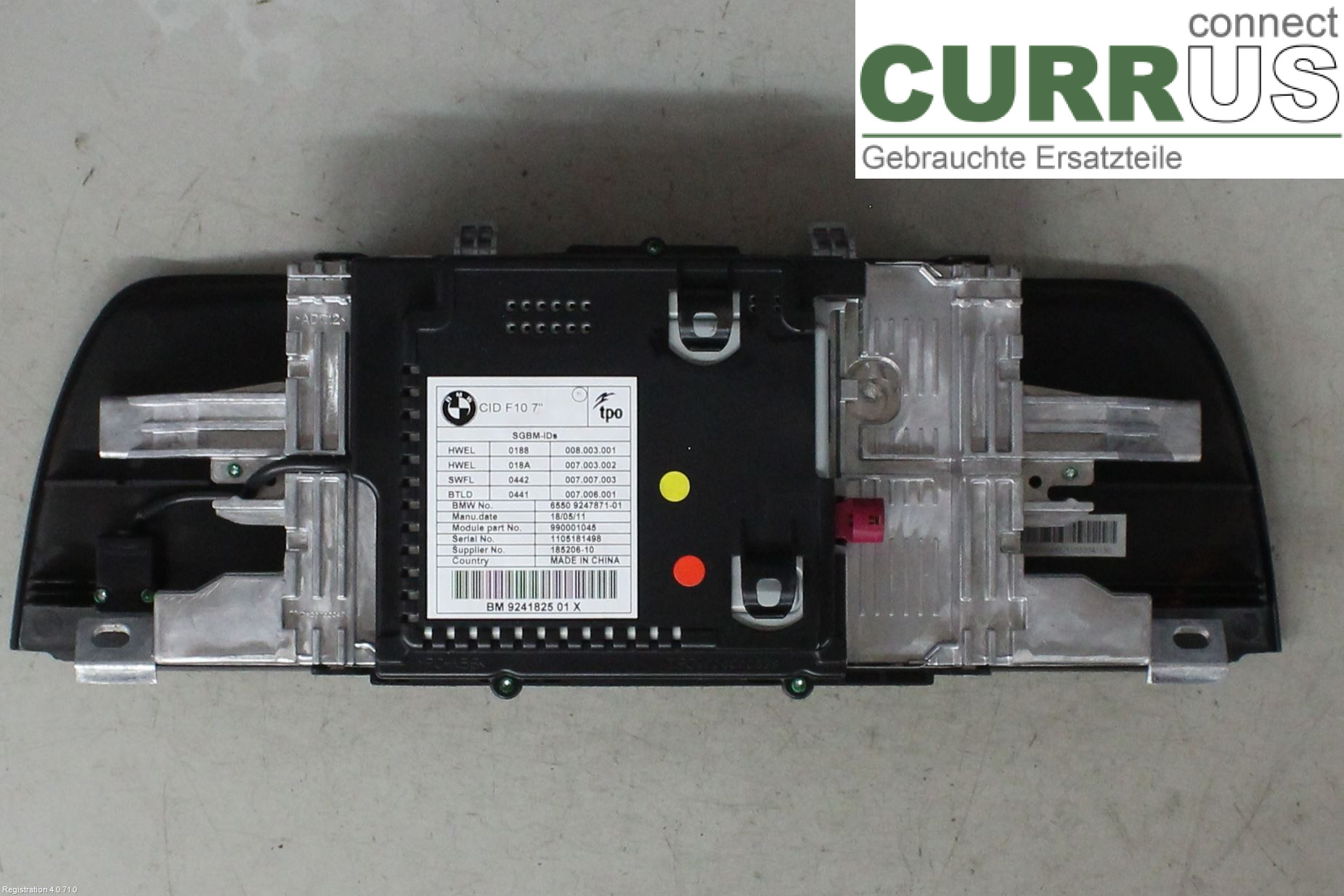 BMW F10/F11/F18  09-17 Monitor 65 50 9 266 384 N57-D30A