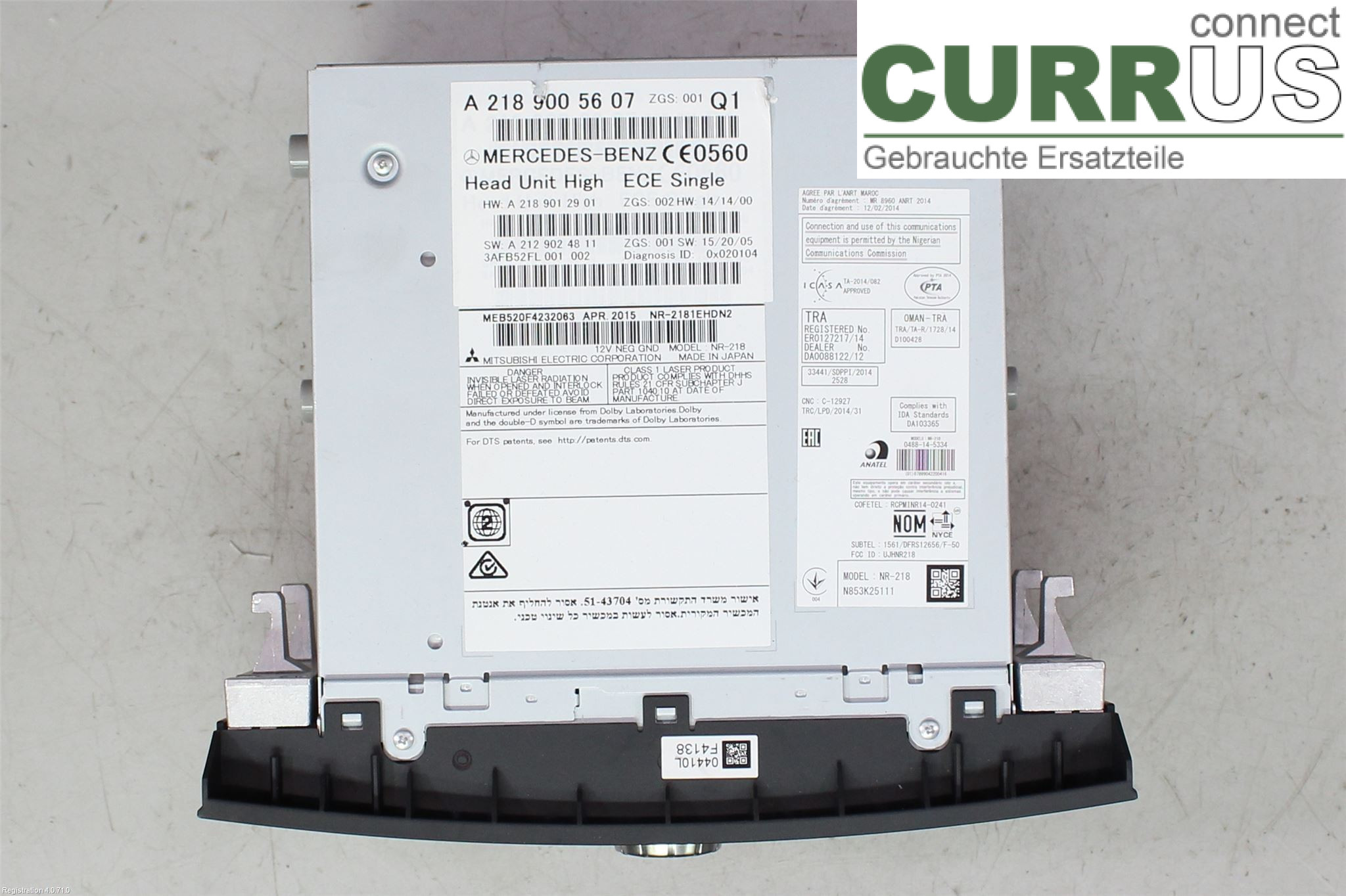MB CLS-KLASS (C218/X218)   11-17 Radio CD / Multimedia panel A2189005607 OM642.858