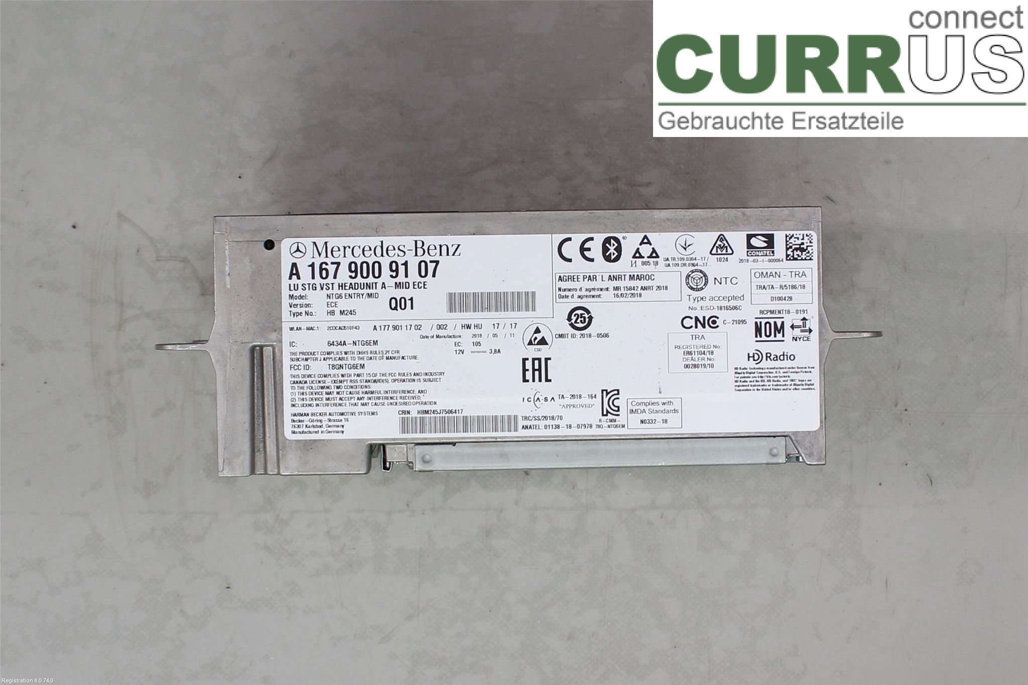 MB A-KLASS (W177) 18- Radio CD / Multimedia panel A 167 900 91 07 M282.914