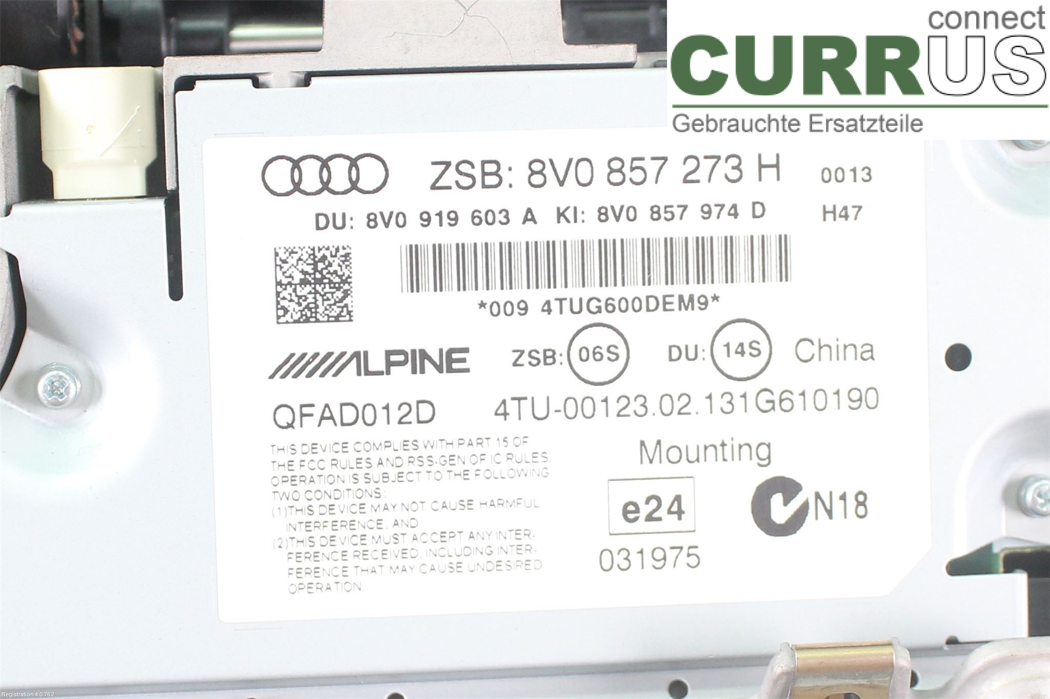 AUDI A3/S3 8V  13-20 Monitor 8V0857273H CRBC