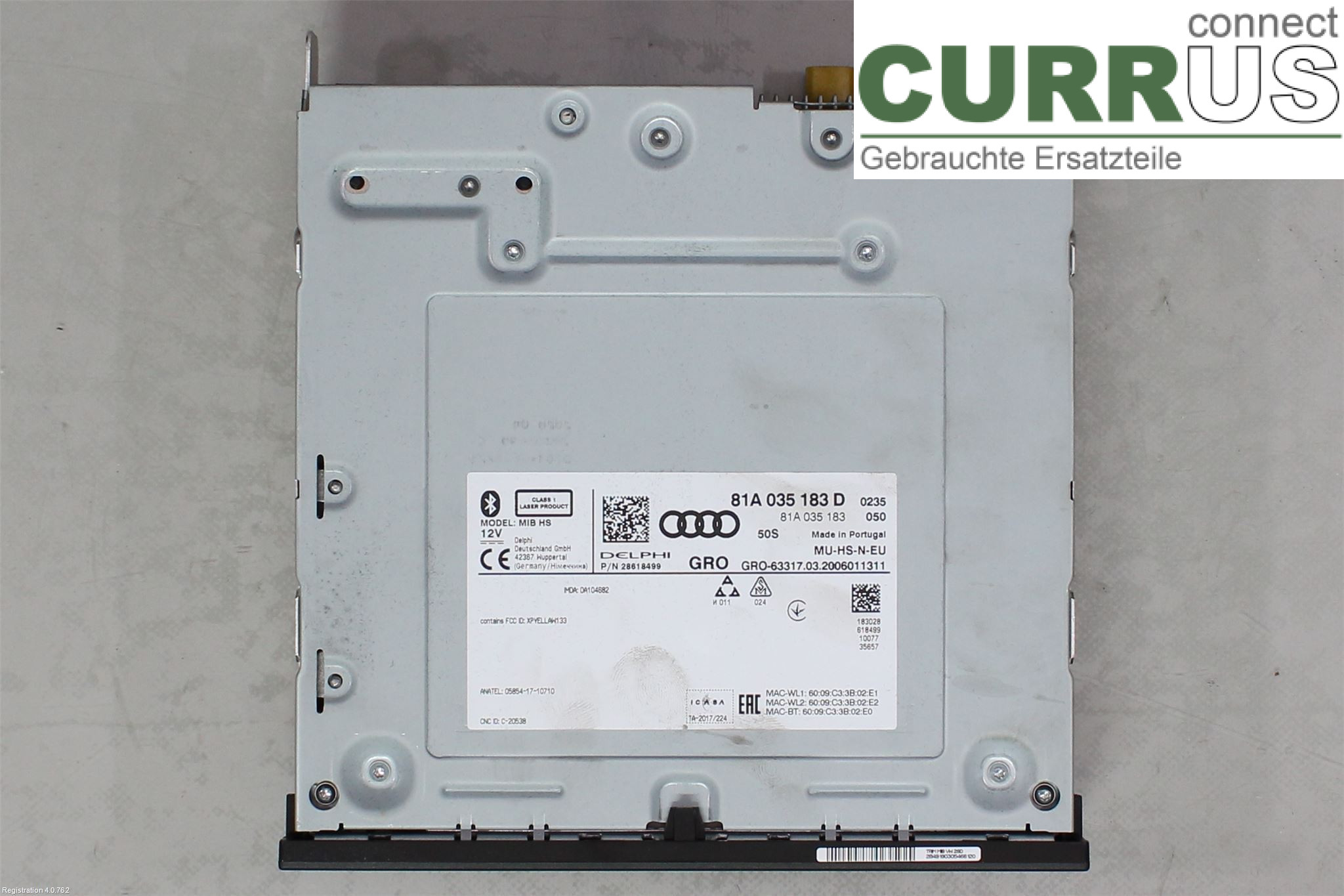 AUDI A3/S3 8V  13-20 Radio-CD-/Multimedia-Panel 81A 035 183 D  DPCA