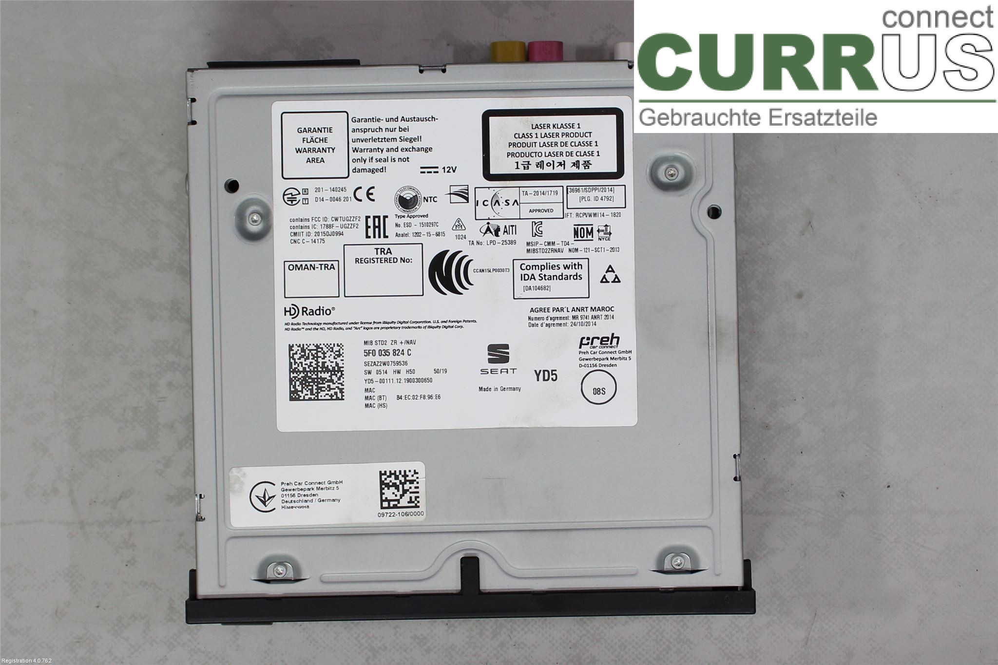 SEAT LEON   13-20 Radio CD / Multimedia panel 5F0 035 824 C  DKRF