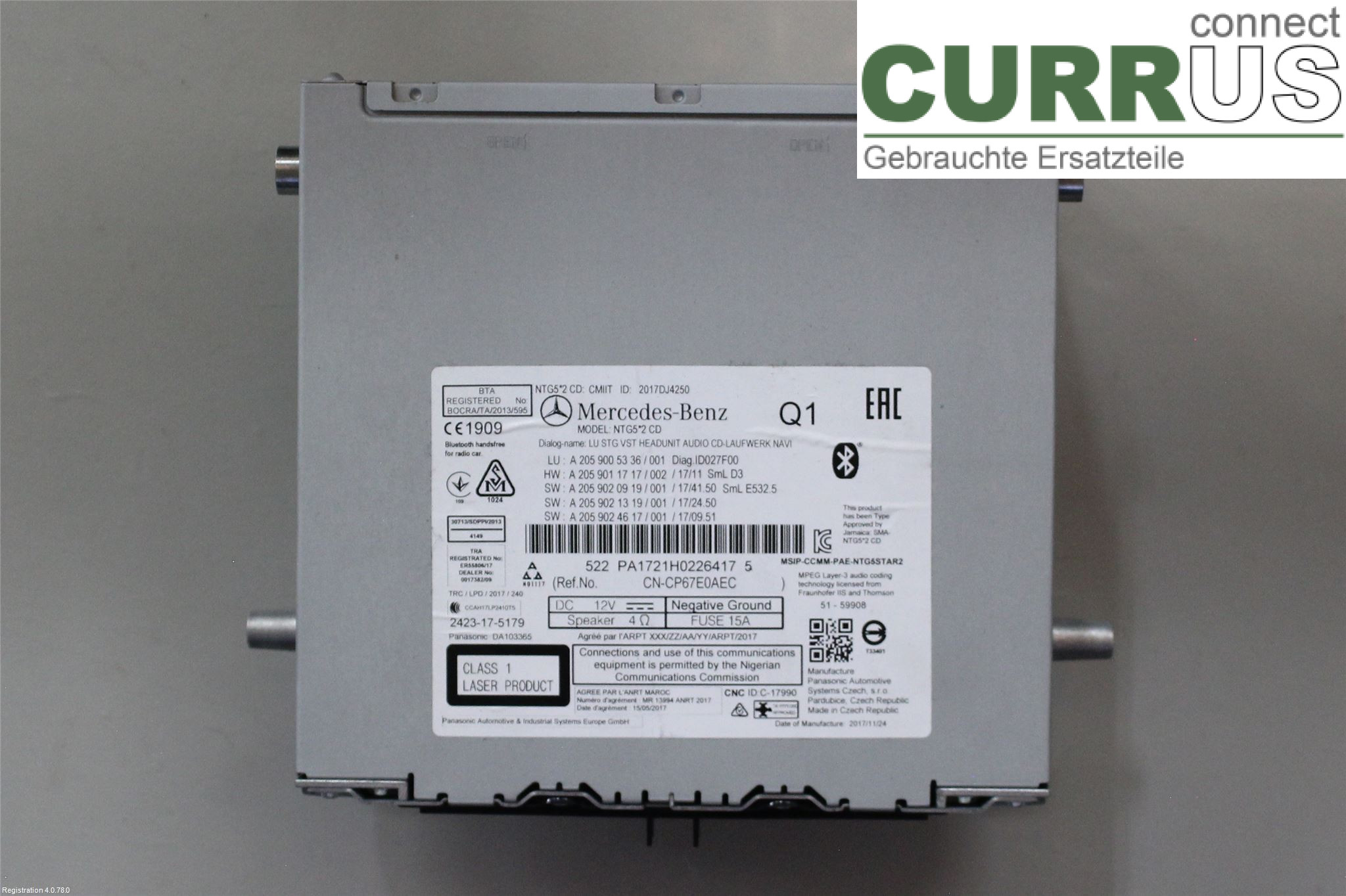 MB GLC-CLASS (X253/C253)  15-22 Radio CD / Multimedia panel A 205 900 53 36  M177.980