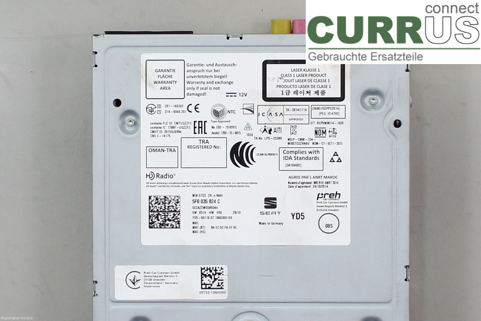 SEAT LEON   13-20 Radio CD / Multimedia panel 5F0 035 824 C DFGA