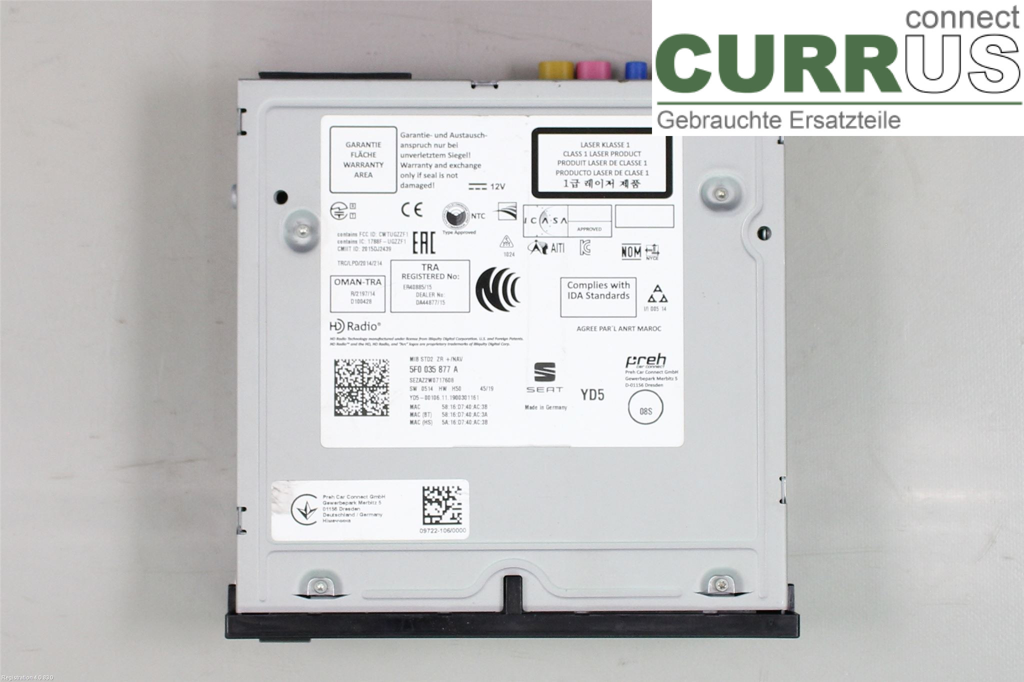 SEAT LEON   13-20 Radio CD / Multimedia panel 5F0 035 877 A  DHFA