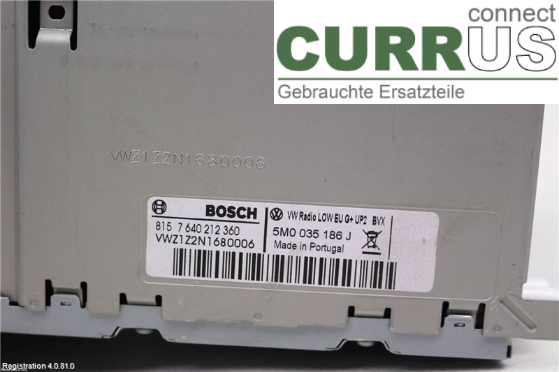 VW POLO       10-17 Radio CD / Multimedia panel 5M0057186JX CBZC