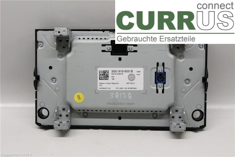 VW GOLF / E-GOLF VII   13-20 Radio-CD-/Multimedia-Panel 3G0919605B 2,0 TDi