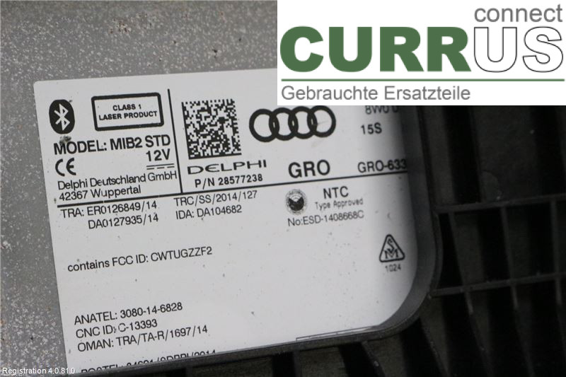 AUDI A4/S4  B9 16-19 Radio CD / Multimedia panel 8W0035824C DETA 2,0 TDI