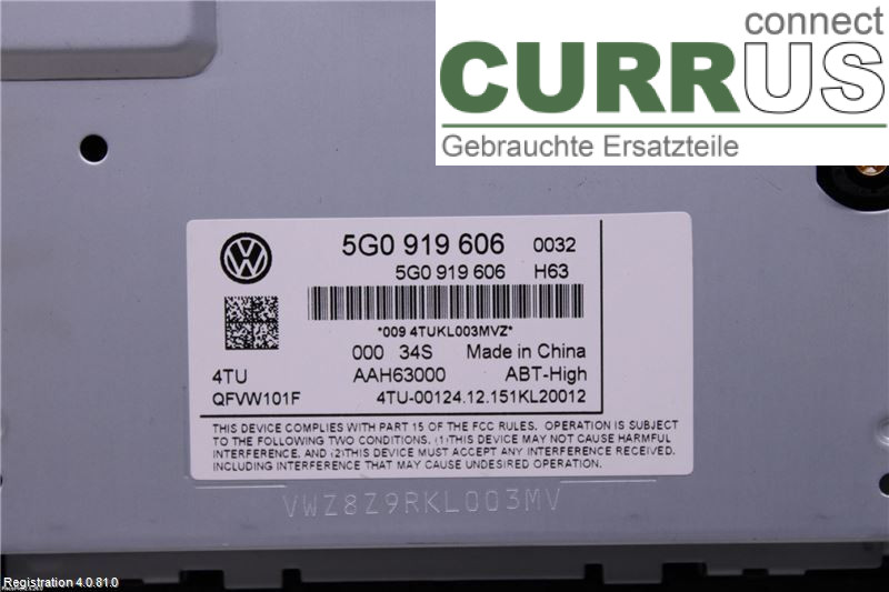 VW PASSAT  15-19 Radio CD / Multimedia panel 5G0919606 CUKC