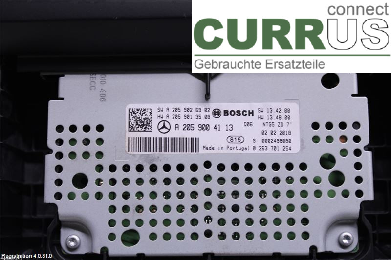 MB C-KLASS (W205)  14- Radio CD / Multimedia panel A2059004113 OM651.921
