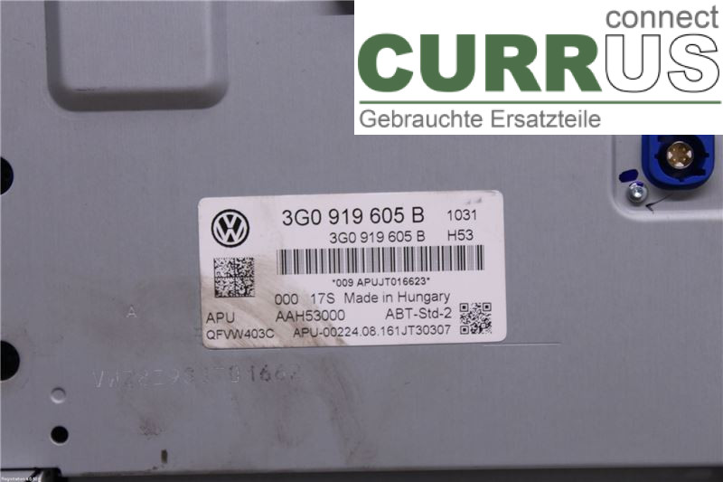 VW GOLF / E-GOLF VII   13-20 Radio CD / panneau multimédia 3G0919605B CXXB