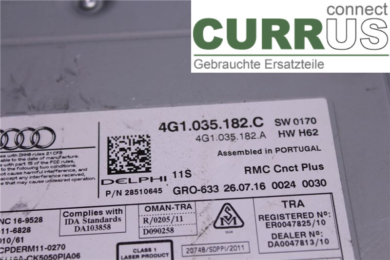 AUDI A6/S6 4G   11-18 Radio CD /Multimediapanel 4G1035182CX 