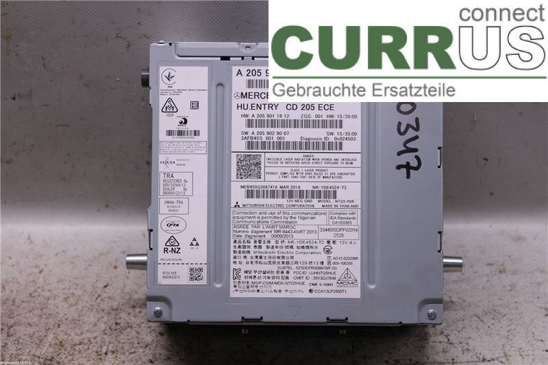 MB GLC-CLASS (X253/C253)  15-22 Radio CD / Multimedia panel A2059006222 