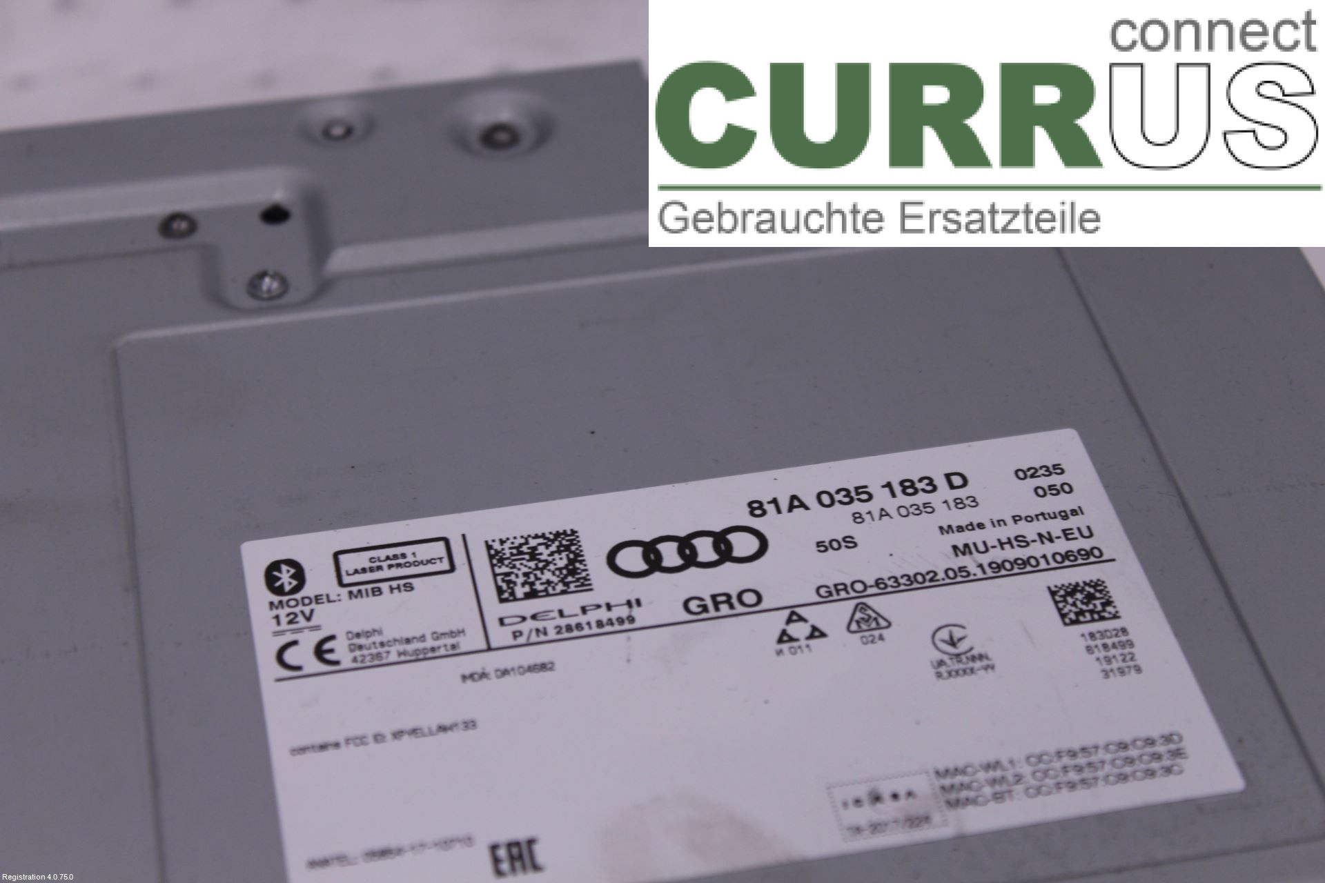 AUDI A3/S3 8V  13-20 Radio CD / panneau multimédia 81A035183D DADA