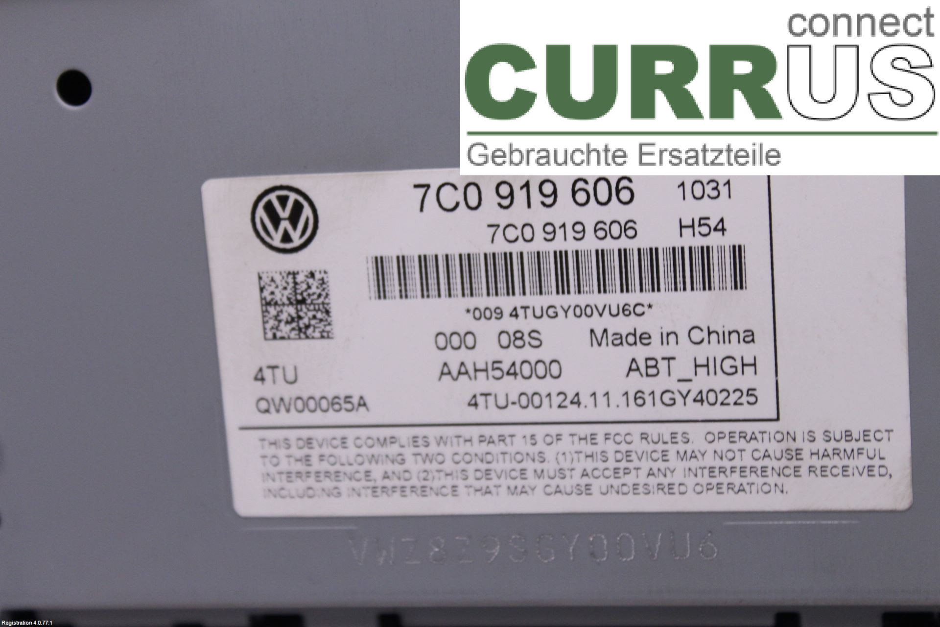 VW TIGUAN 16-24 Radio CD / Multimedia panel 7C0919606 DFHA