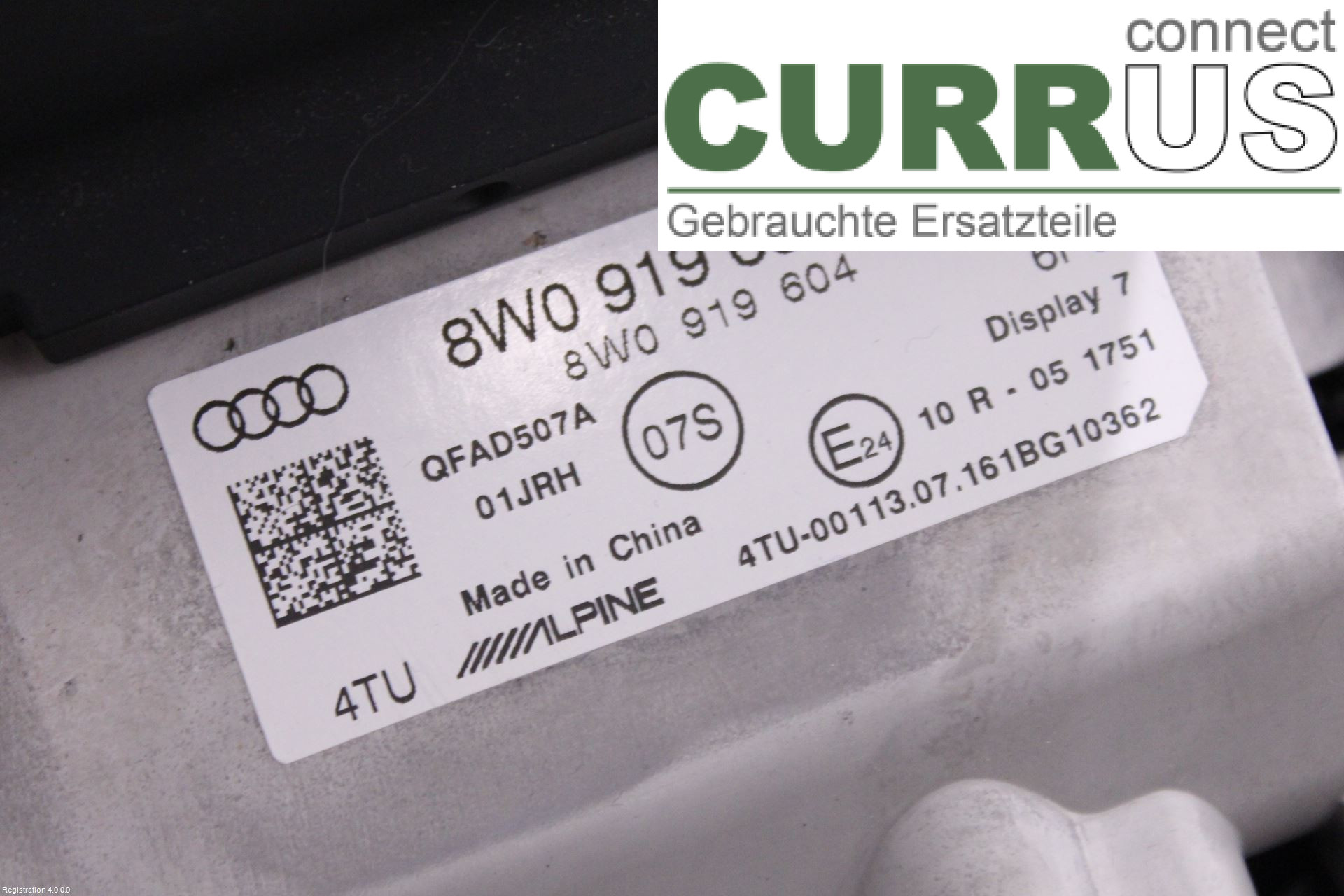 AUDI A4/S4  B9 16-19 Control display 8W0919604A DETA