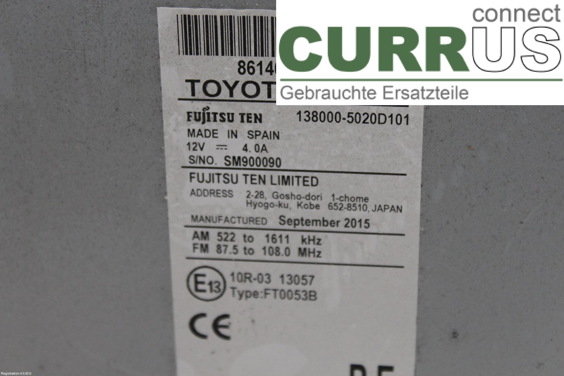 TOYOTA YARIS  15-20 Radio CD / Multimedia panel 861400D220 1NZ-FXE