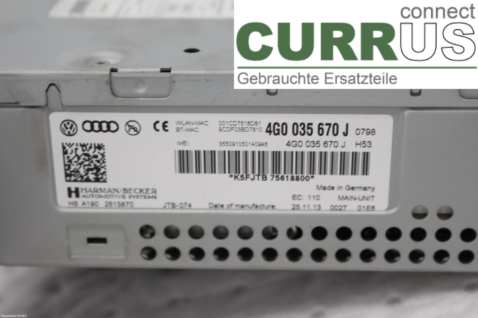 AUDI A6/S6 4G   11-18 Radio CD / Multimedia panel 4G0035670J CRDB