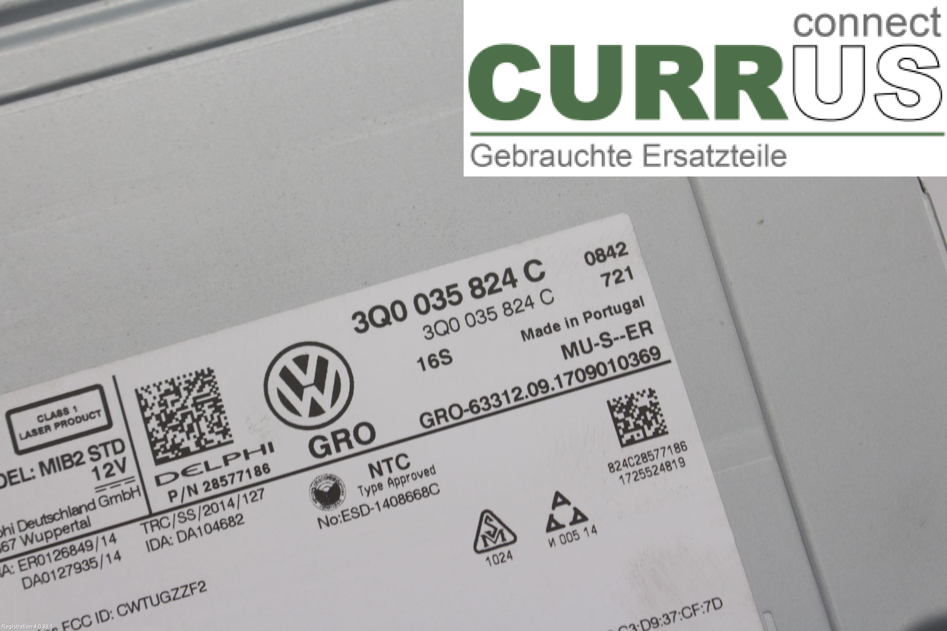 VW TIGUAN 16-24 Radio CD / Multimedia panel 3Q0035824C CZDA