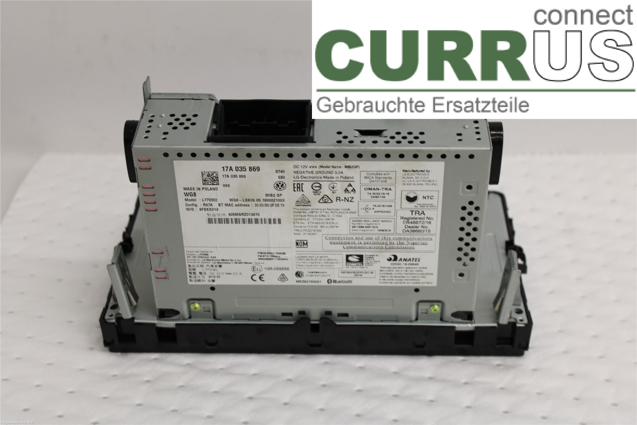 VW POLO VI 18- Radio CD / Multimedia panel 17A035869 CHZL