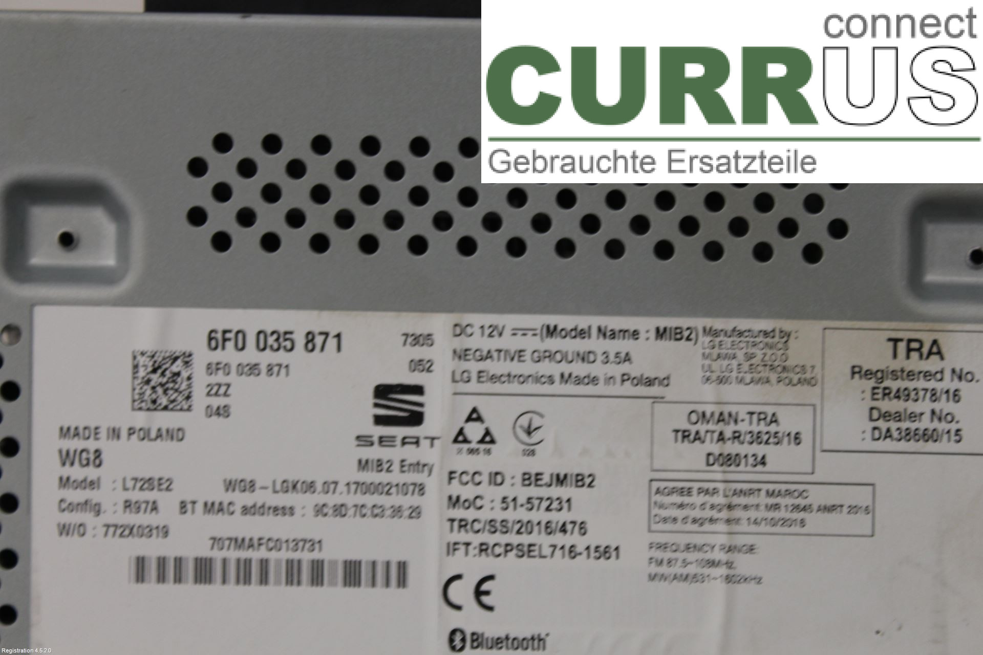 SEAT IBIZA V  17-20 Radio-CD-/Multimedia-Panel 6F0035871 CHZL