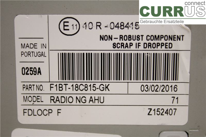 FORD FOCUS  15-18 Radio-CD-/Multimedia-Panel  M2DC