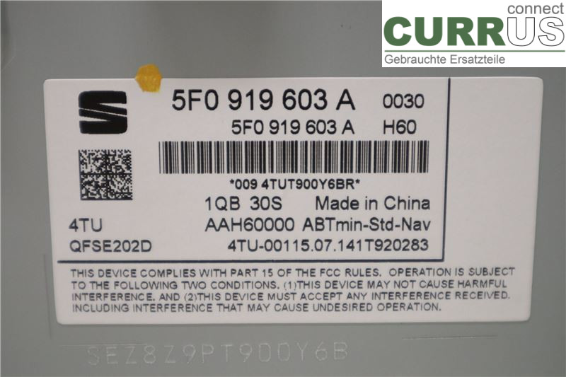 SEAT LEON   13-20 Radio CD / Multimedia panel 5F0919603A CRLB