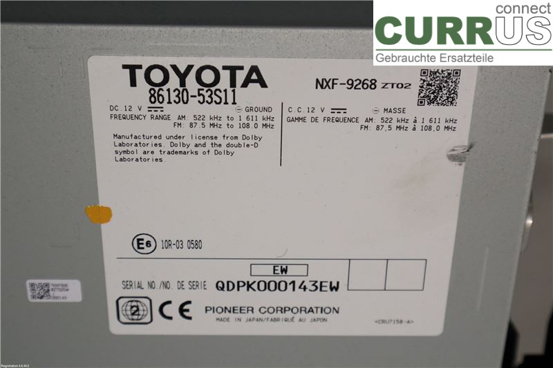 LEXUS IS 250/350 14- Radio CD / Multimedia panel 8613053S11 2AR-FSE