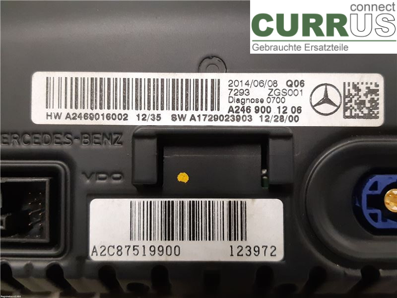 MB CLA-CLASS (C117/X117)  13-19 Radio CD / panel multimedialny A2469001206 OM651.930