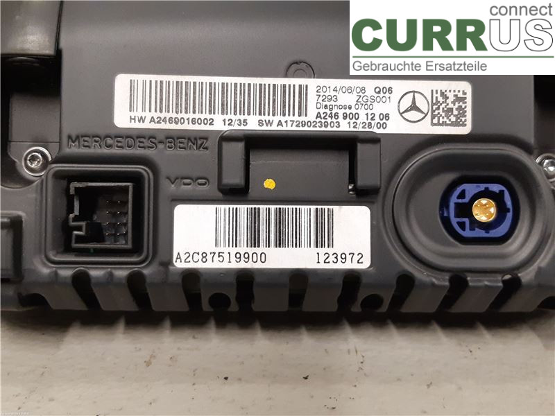 MB CLA-CLASS (C117/X117)  13-19 Radio CD / panel multimedialny A2469001206 OM651.930