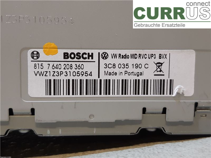 VW PASSAT  11-14 Radio-CD-/Multimedia-Panel 3C8035190C CFGC